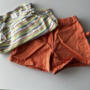 Gymboree Tank Shorts Set Mermaid Magic 2008 Size 4 Seashell Stripes Bows Coral
